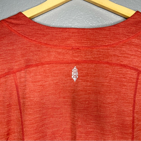 Free People Movement Orange V-Neck Long Sleeve Pullover Size XS - Picture 4 of 4